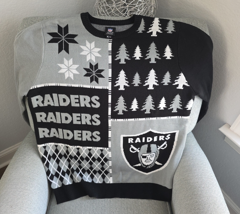 NFL Raiders Black and Gray Crewneck Sweater. Never Worn